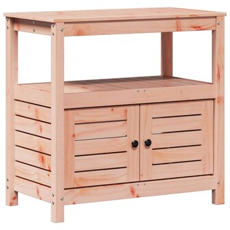 Oppottafel met schappen 82,5x45x81 cm massief douglashout 2