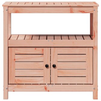 Oppottafel met schappen 82,5x45x81 cm massief douglashout 5