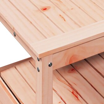 Oppottafel met schappen 82,5x45x81 cm massief douglashout 8