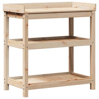 Oppottafel met schappen 82,5x45x86,5 cm massief grenenhout 2