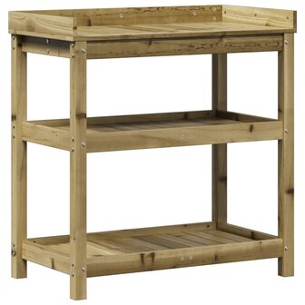 Oppottafel met schappen 82,5x45x86,5 cm ge&iuml;mpregneerd hout 2