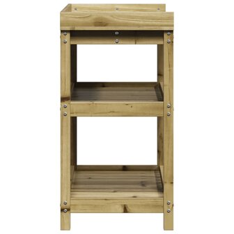 Oppottafel met schappen 82,5x45x86,5 cm ge&iuml;mpregneerd hout 6