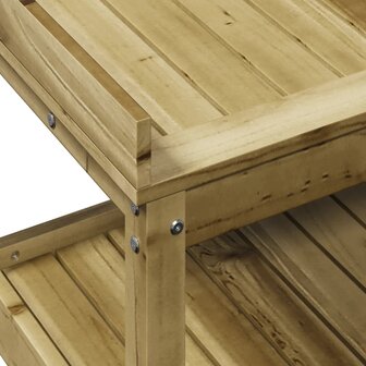 Oppottafel met schappen 82,5x45x86,5 cm ge&iuml;mpregneerd hout 8