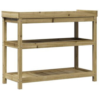 Oppottafel met schappen 108x45x86,5 cm ge&iuml;mpregneerd hout 7