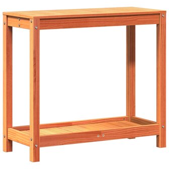 Oppottafel met schap 82,5x35x75 cm massief grenenhout wasbruin 2