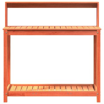 Oppottafel met schappen 108x50x109,5 cm grenenhout bruin 5
