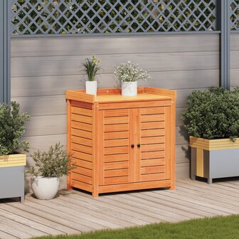 Oppottafel met schappen 82,5x50x86,5 cm grenenhout bruin 3