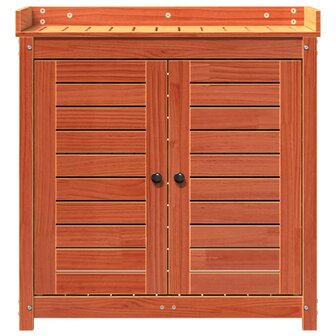 Oppottafel met schappen 82,5x50x86,5 cm grenenhout bruin 5