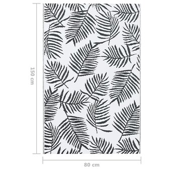 Buitenkleed ARAKIL 80x150 cm PP wit en zwart 7