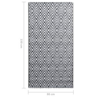 Buitenkleed ARAKIL 80x150 cm PP wit en zwart 7