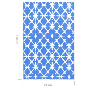 Buitenkleed ARAKIL 80x150 cm PP blauw en wit 7