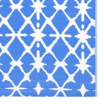 Buitenkleed ARAKIL 120x180 cm PP blauw en wit 5