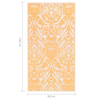 Buitenkleed ARAKIL 80x150 cm PP oranje en wit 7