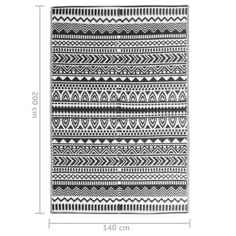 Buitenkleed ARAKIL 140x200 cm polypropeen zwart 7