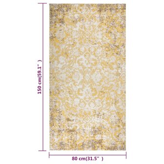 Buitenkleed platgeweven 80x150 cm geel  6