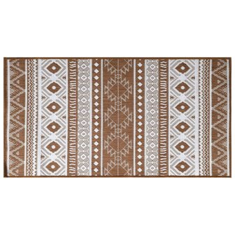 Buitenkleed omkeerbaar 80x150 cm bruin en wit 3