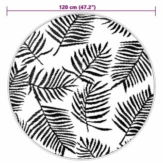 Buitenkleed ARAKIL &Oslash; 120 cm polypropeen wit en zwart 6