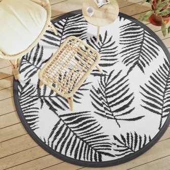 Buitenkleed ARAKIL &Oslash;160 cm polypropeen wit en zwart 1
