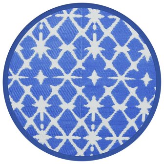 Buitenkleed ARAKIL &Oslash;120 cm polypropeen blauw en wit 2