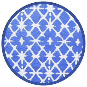 Buitenkleed ARAKIL &Oslash;160 cm polypropeen blauw en wit 2