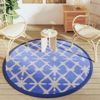 Buitenkleed ARAKIL &Oslash;160 cm polypropeen blauw en wit 3