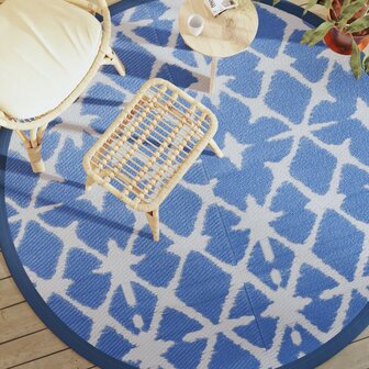 Buitenkleed ARAKIL &Oslash;200 cm polypropeen blauw en wit 1