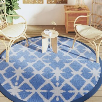 Buitenkleed ARAKIL &Oslash;200 cm polypropeen blauw en wit 3