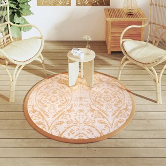 Buitenkleed ARAKIL &Oslash;120 cm polypropeen oranje en wit 3