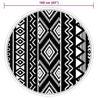 Buitenkleed ARAKIL &Oslash;160 cm polypropeen zwart 6