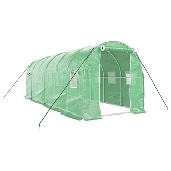 Tuinkas met stalen frame 12 m&sup2; 6x2x2 m groen 2