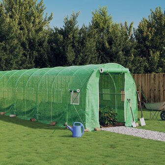 Tuinkas met stalen frame 16 m&sup2; 8x2x2 m groen 1