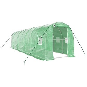 Tuinkas met stalen frame 16 m&sup2; 8x2x2 m groen 2