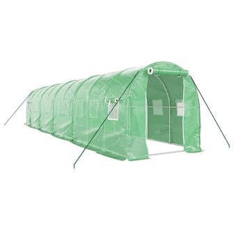 Tuinkas met stalen frame 20 m&sup2; 10x2x2 m groen 2