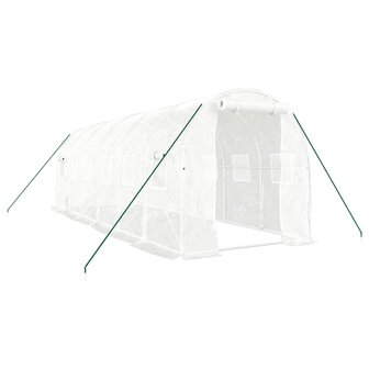 Tuinkas met stalen frame 12 m&sup2; 6x2x2 m wit 2