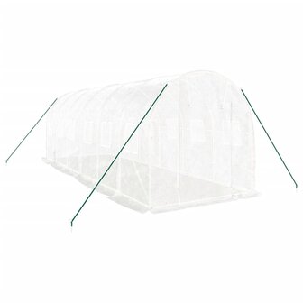 Tuinkas met stalen frame 12 m&sup2; 6x2x2 m wit 3