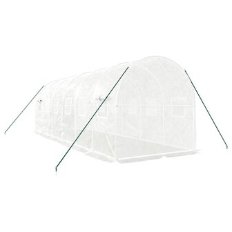 Tuinkas met stalen frame 12 m&sup2; 6x2x2 m wit 6