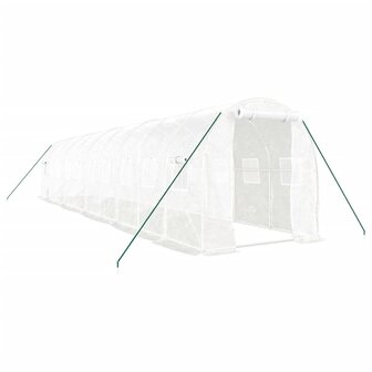 Tuinkas met stalen frame 20 m&sup2; 10x2x2 m wit 2