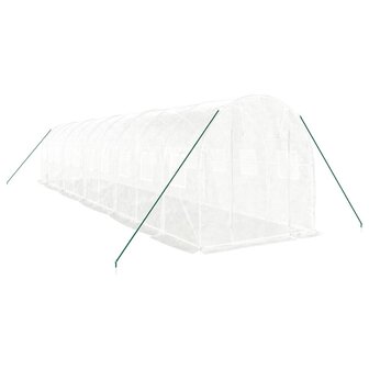 Tuinkas met stalen frame 20 m&sup2; 10x2x2 m wit 3