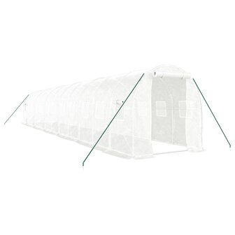 Tuinkas met stalen frame 24 m&sup2; 12x2x2 m wit 2