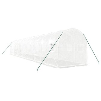 Tuinkas met stalen frame 24 m&sup2; 12x2x2 m wit 6