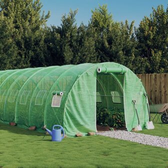 Tuinkas met stalen frame 18 m&sup2; 6x3x2 m groen 1
