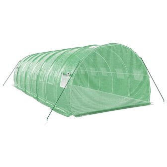 Tuinkas met stalen frame 24 m&sup2; 8x3x2 m groen 6