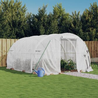 Tuinkas met stalen frame 12 m&sup2; 4x3x2 m wit 1