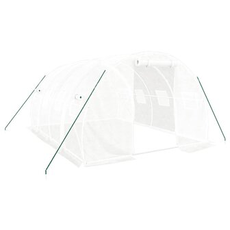 Tuinkas met stalen frame 12 m&sup2; 4x3x2 m wit 2