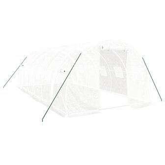 Tuinkas met stalen frame 18 m&sup2; 6x3x2 m wit 2