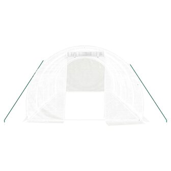 Tuinkas met stalen frame 18 m&sup2; 6x3x2 m wit 4