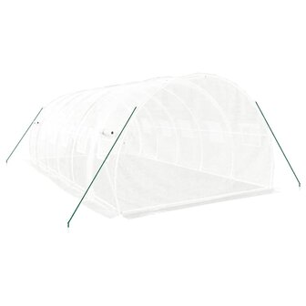 Tuinkas met stalen frame 18 m&sup2; 6x3x2 m wit 6