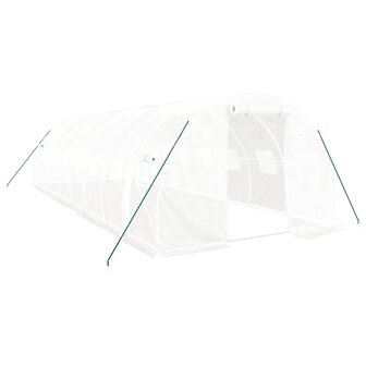 Tuinkas met stalen frame 24 m&sup2; 8x3x2 m wit 2