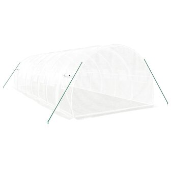 Tuinkas met stalen frame 24 m&sup2; 8x3x2 m wit 6