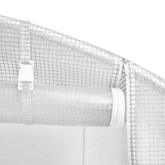 Tuinkas met stalen frame 24 m&sup2; 8x3x2 m wit 8